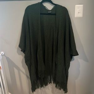 Steve Madden green open front cardigan